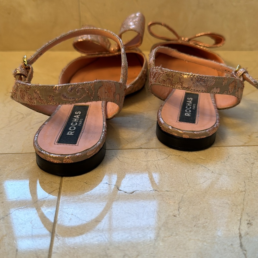 Rochas Pointed Brocade Flats in Pink (size 39) - Picture 5 of 8